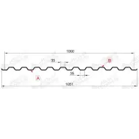 Профнастил "Металлпрофиль" С-21(Тип), 0.45 мм, PE, RAL ** 1.051 * м2