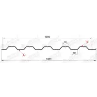 Профнастил "Металлпрофиль" НС-35(Тип), 0.7 мм, PE, RAL ** 1.06 * м2