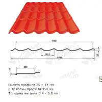 М\черепица Ламонтерра, PE RAL **, 0.5 мм Norman МеталлПрофиль, 1.19*м2
