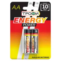 Элемент питания LR06(АА) алкалиновый (уп. блистер 2шт) ТРОФИ ENERGY POWER