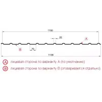 Профнастил "Металлпрофиль" МП-20(Тип), 0.5 мм Ecosteel **, 1.15 * м2