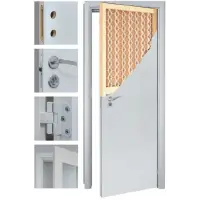 Дверь OLOVI Финка белая крашенная с четвертью, глухая М9 (845х2050 ,коробка лам 2,5шт, замок ШЛОСС 2014, петли FT-65)