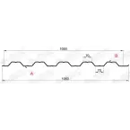 Профнастил "Металлпрофиль" НС-35(Тип), 0.65 мм, PE, RAL ** 1.06 * м2