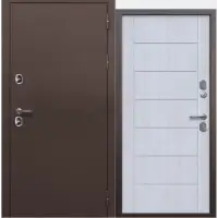 Дверь мет. FERRONI ISOTERMA 860х2050 "Л" Металл медный антик/астана милки МДФ (с терморазрывом)