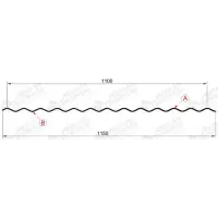 Профнастил "Металлпрофиль" МП-18(Тип), 0.45 мм, PE, RAL **, 1.15 * м2