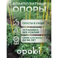 Колышки садовые композитные 10 мм х 1,2 м зеленые Opoki (10 шт)