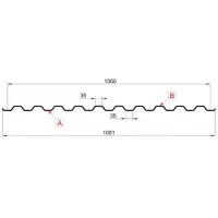Профнастил "Металлпрофиль" С-21(Тип), 0.5 мм Ecosteel двухсторонний ** 1.051 * м2