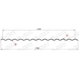 Профнастил "Металлпрофиль" МП-18(Тип), 0.45 мм, PE, RAL **, 1.15 * м2