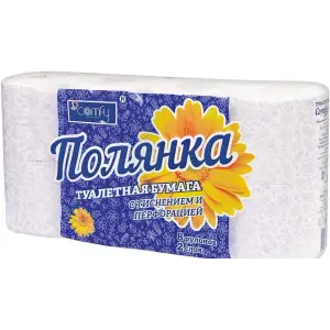 Бумага туалетная Comfy "Полянка" двухслойная 8 рулонов