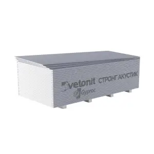 Гипсокартон ГКЛ Vetonit (Gyproc) Стронг Акустик ГСП-RD-УК 3000*1200*15 мм звукоизоляционный