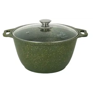 Жаровня-кастрюля Kukmara литая стекл. кр. 3.0л АП Trendy style malachite, ж31tsml
