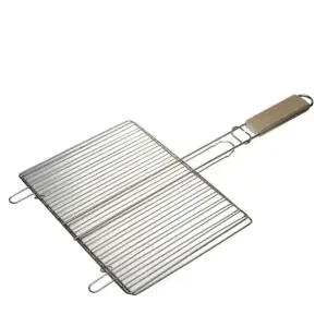 Решетка-гриль GRINDA "BARBECUE", плоская, нержавеющая сталь, 300х225мм