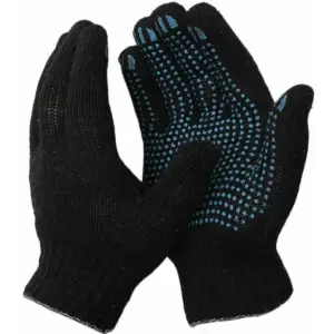 Перчатки утепленные махровые с ПВХ черные