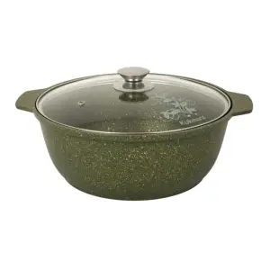 Жаровня-кастрюля Kukmara ж41tsml литая стекл. кр. 4.0л (Trendy style malachite)