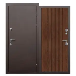Дверь мет. FERRONI ISOTERMA 860х2050 "Л" Медный антик/Орех темный