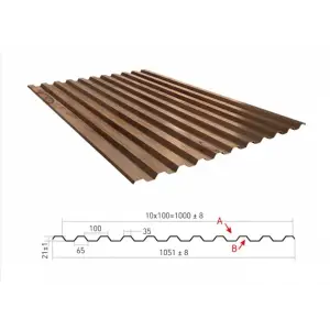 Профнастил С-21(Тип), 0.4 мм, PE двухсторон RAL ** Stynergy, 1.051 * м2