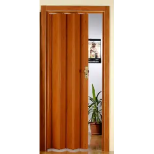 Дверь пластиковая Майами-стиль (глухая), раздвижная "гармошка" (840*2020мм) вишня