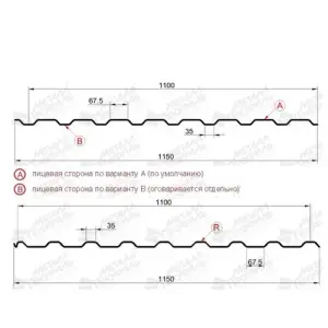 Профнастил "Металлпрофиль" МП-20(Тип), 0.5 мм Norman, PE, RAL **, 1.15 * м2