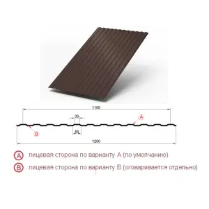 Профнастил "Металлпрофиль" МП-10(Тип), 0.5 мм Norman, PE, RAL **, 1.2 * м2