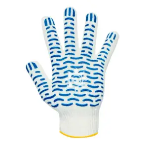 Перчатки трикотажные с ПВХ 4 нитка белые 10кл