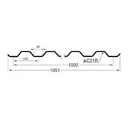 Профнастил С-21(Тип), 0.4 мм, PE, RAL ** Stynergy, 1.051 * м2