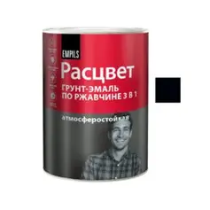 Грунт-эмаль по ржавчине 3 в 1 черная (RAL 9005) 0,9кг РАСЦВЕТ 5236