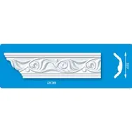 Плинтус потолочный ЛАГОМ 208 бел. экструзионный ламинированный 2,0 м
