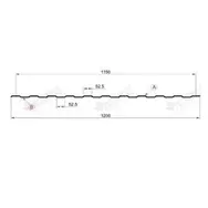 Профнастил "Металлпрофиль" С-8(Тип), 0.5 мм Ecosteel ** 1.2 * м2