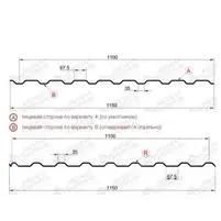 Профнастил "Металлпрофиль" МП-20(Тип), 0.5 мм Norman, PE, RAL **, 1.15 * м2