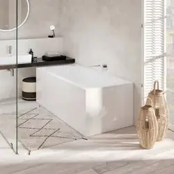 Ванна VILLEROY & BOCH OBERON Solo 180x80 с ножками, белая (weiss alpin), кварил Quaryl (UBQ 180 OBE 2V-01)
