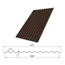 Профнастил С-21(Тип), 0.4 мм, Полиэстер двухсторонний, RAL ** 1.051 * м2