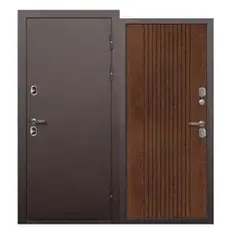Дверь мет. FERRONI ISOTERMA 860х2050 "Л" Медный антик/Орех темный